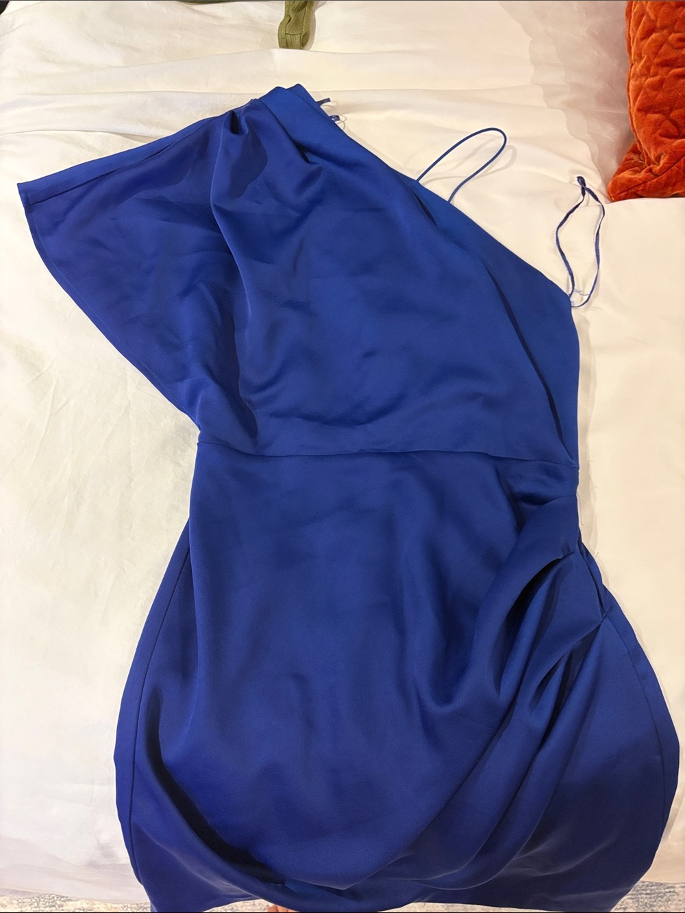 Dynamite Royal Blue One-Shoulder Asymmetric Dress